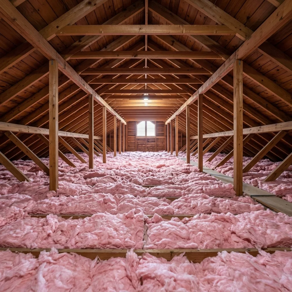 Attic insulation installed to improve energy efficiency and home comfort