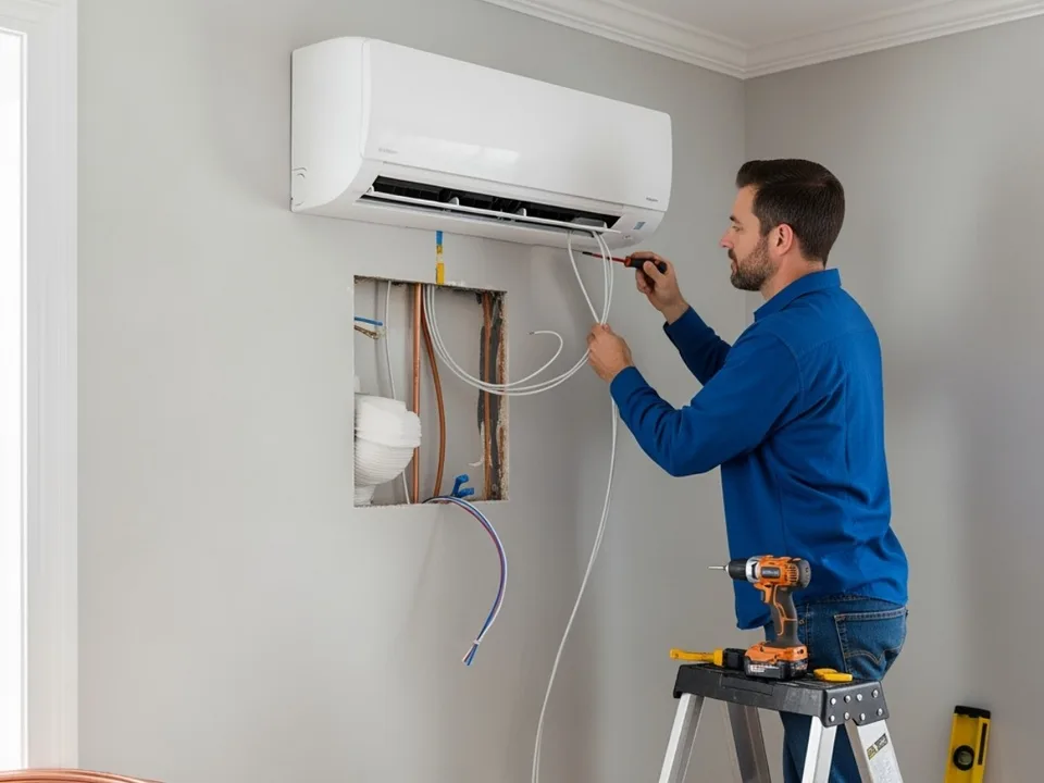 Modern ductless mini split installation for flexible home cooling