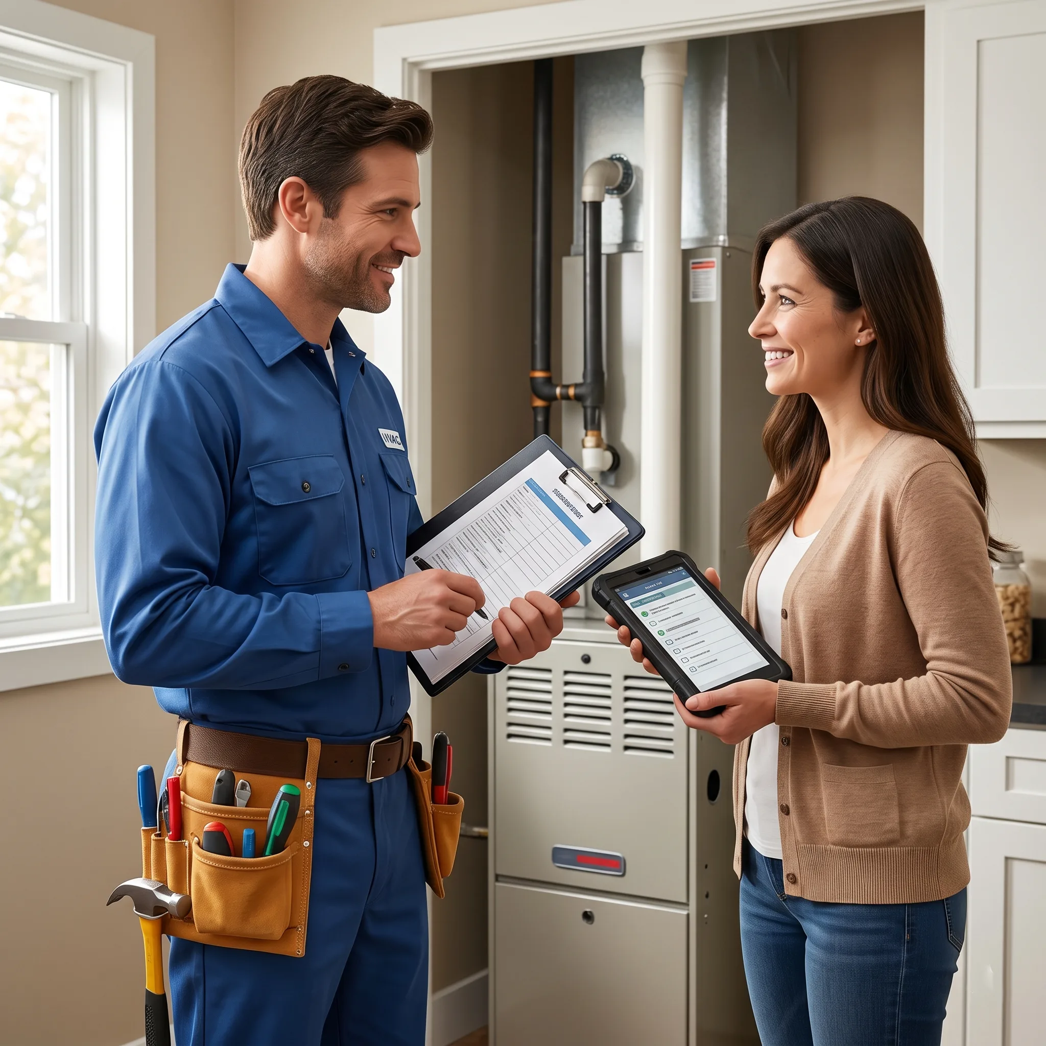 Preventative maintenance visit supporting dependable home comfort system performance