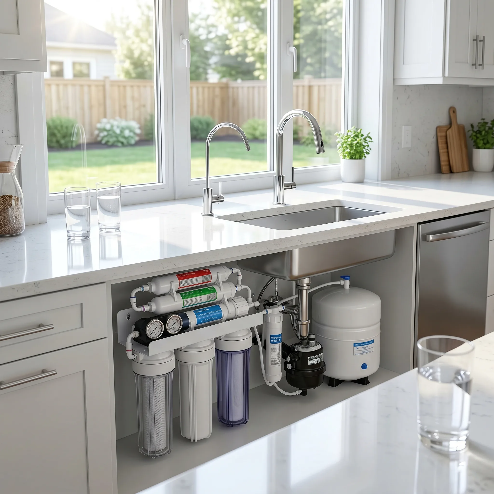 Reverse osmosis filtration equipment designed to improve drinking water purity and taste