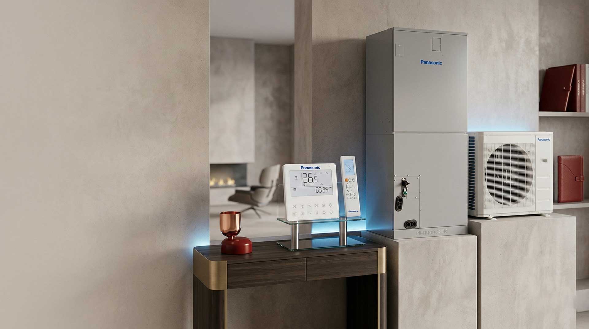 Panasonic ductless heat pump system with indoor and outdoor units